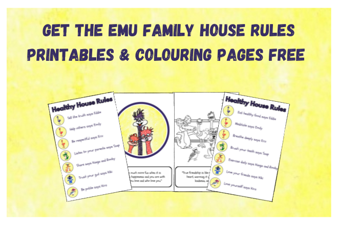 Get The Emu Family House Rules Printables & Colouring Pages FREE