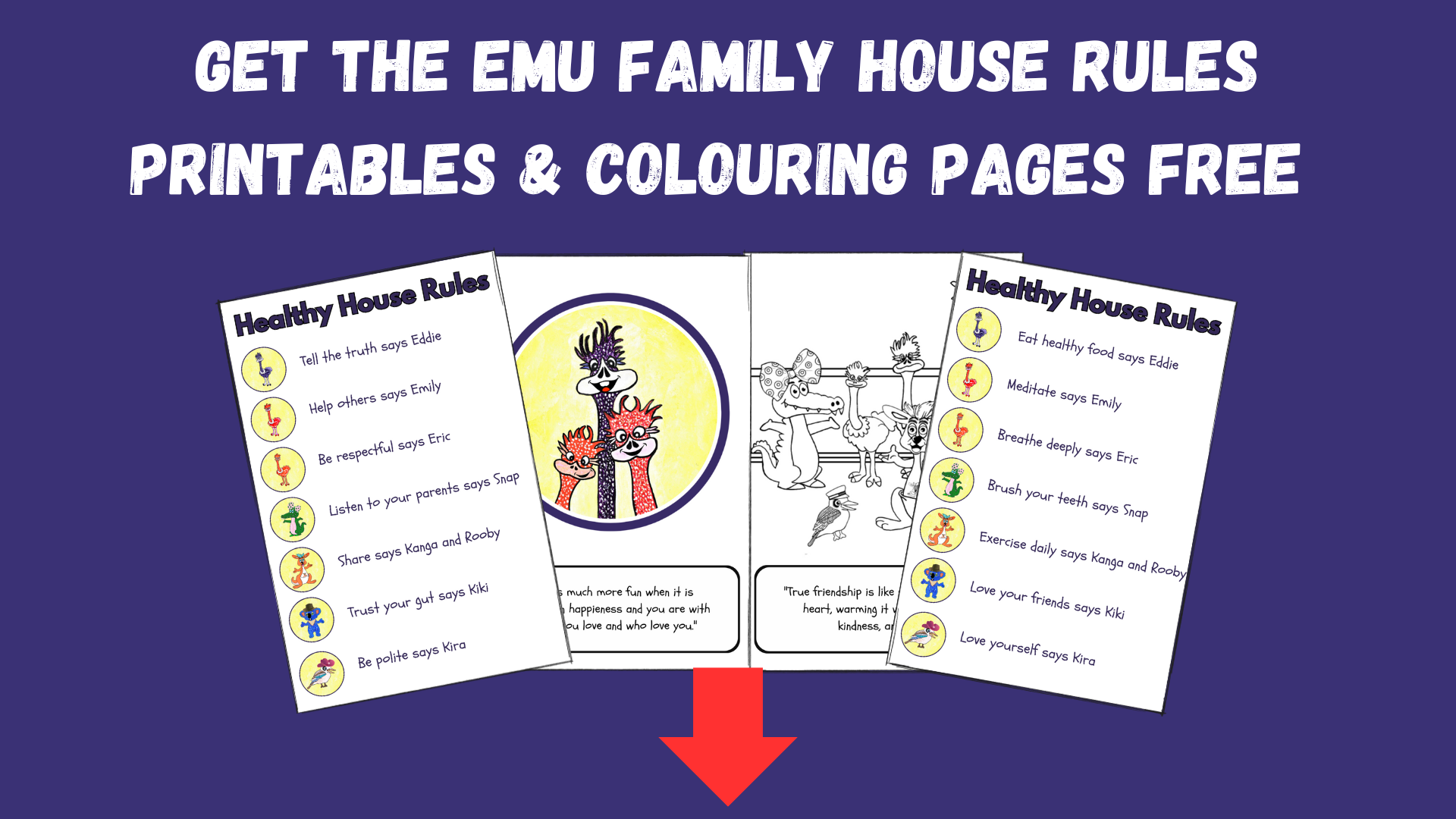 The Emu Family House Rules Printables & Colouring Pages (1)